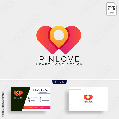 love point location mark logo template vector illustration icon element isolated