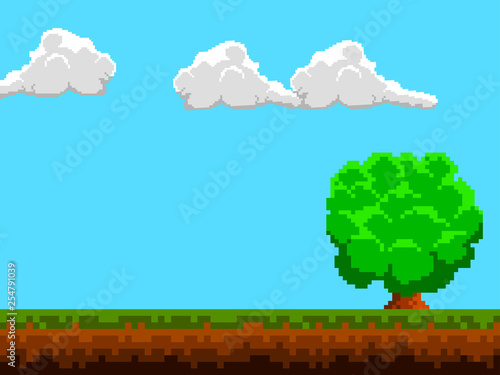 Colored videogame stage image. Vector illustration design