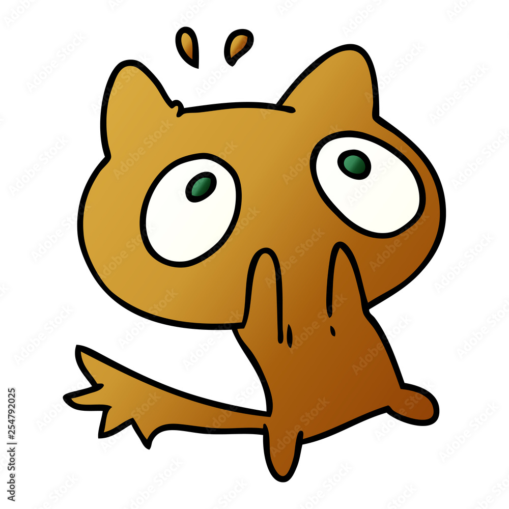 gradient cartoon kawaii of a shocked cat gradient cartoon kawaii of a shocked cat