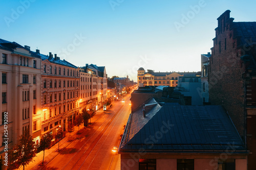 Roof top view early in morning in Riga © Roman Babakin