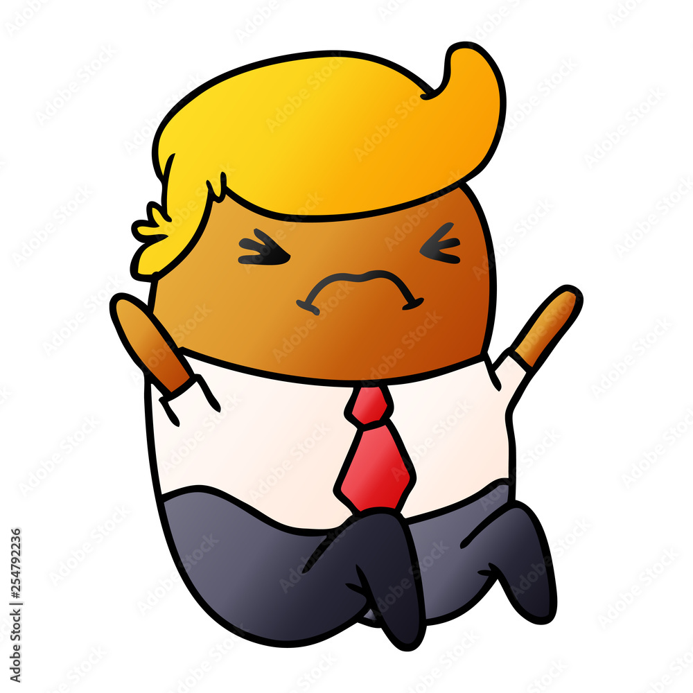 Fototapeta premium gradient cartoon of a kawaii business man