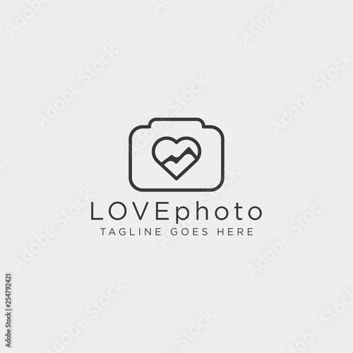 love photography logo template vector illustration icon element isolated