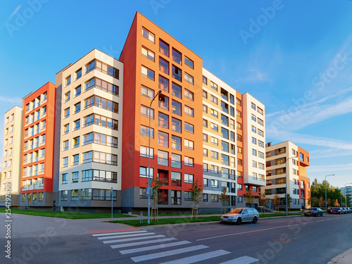 Apartment home residential building complex street parking
