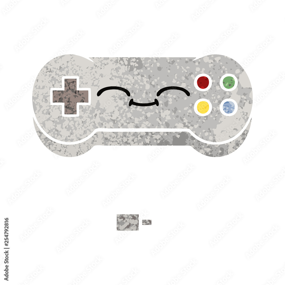 retro illustration style cartoon game controller retro illustration style cartoon game controller