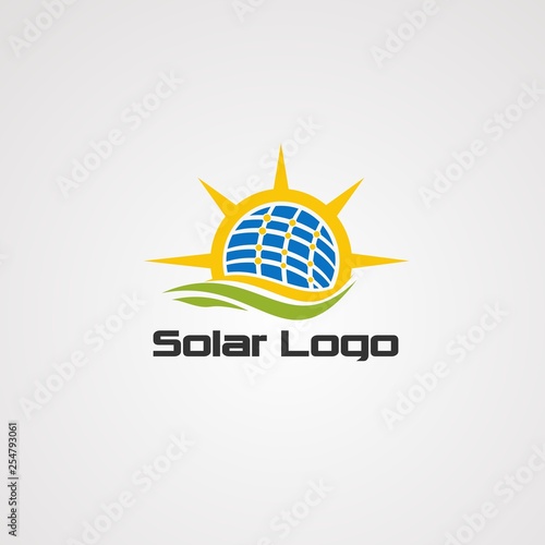 solar alternative energy logo vector, icon, element, and template