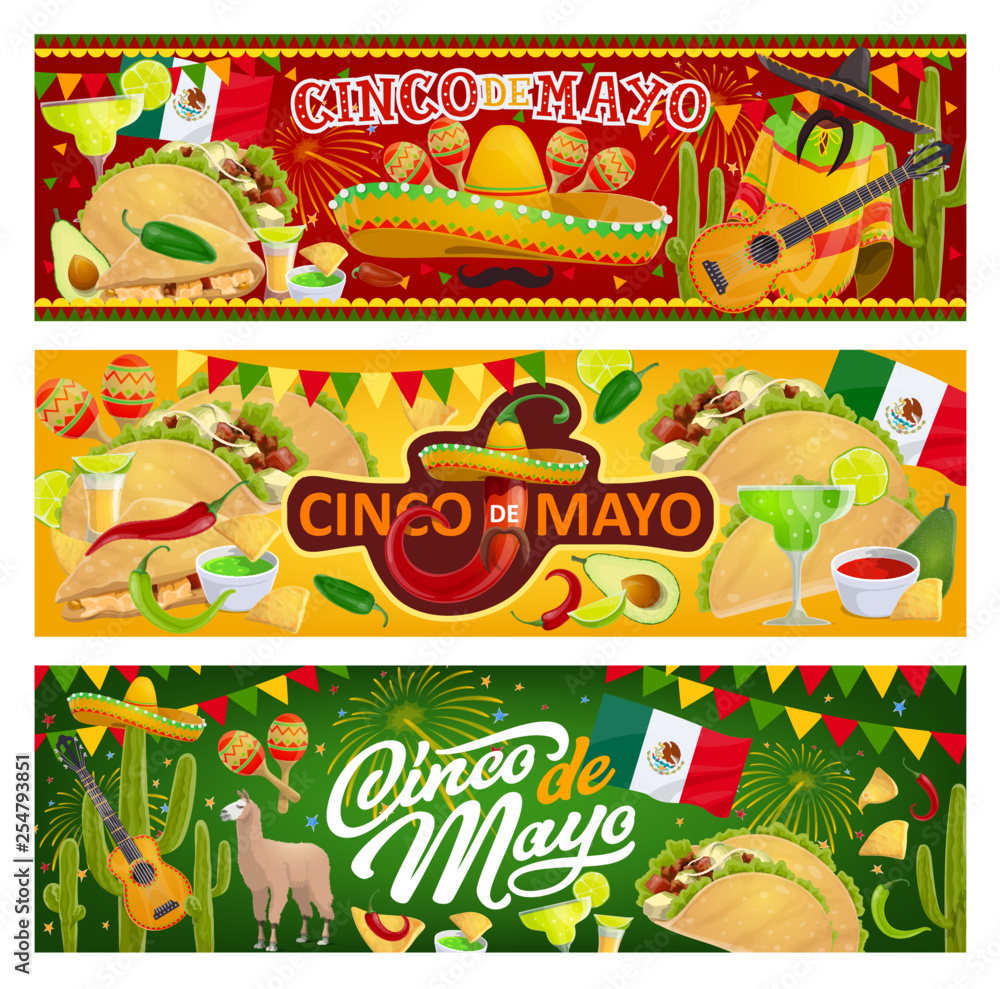 Mexican symbols and food, Cinco de Mayo holiday Mexican symbols and food, Cinco de Mayo holiday