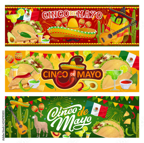 Mexican symbols and food, Cinco de Mayo holiday