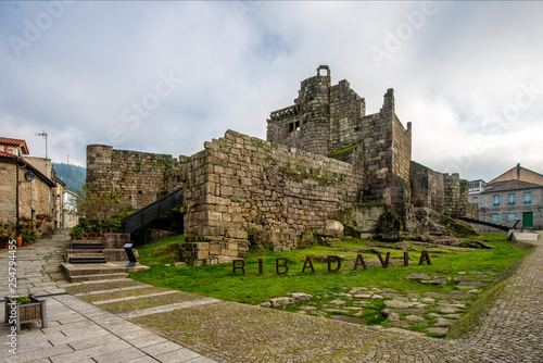 View of the medieval castle of Ribadavia, Galicia -Spain photo