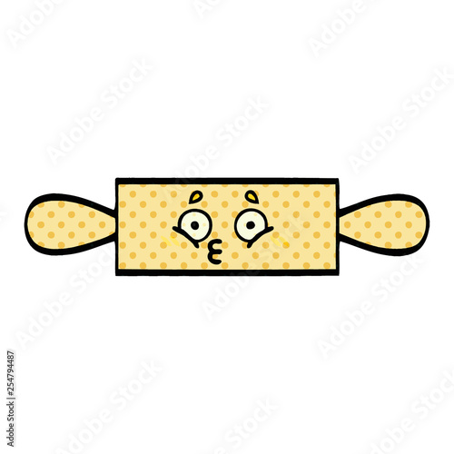 comic book style cartoon rolling pin