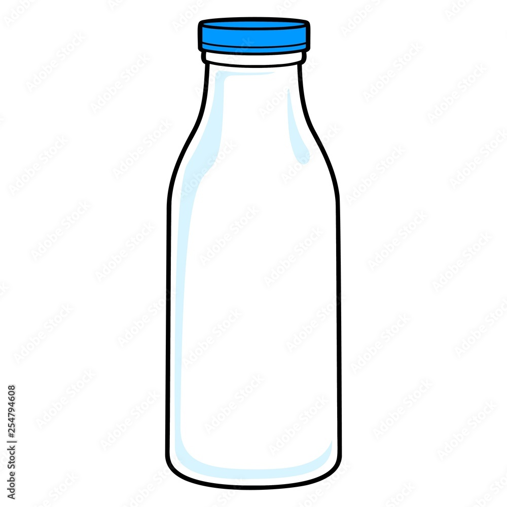 Milk Bottle - A vector cartoon illustration of a Milk bottle. Stock Vector  | Adobe Stock