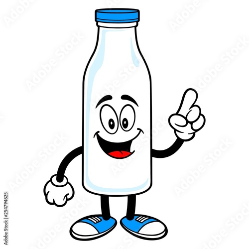 Milk Mascot Pointing - A vector cartoon illustration of a Milk Mascot pointing.