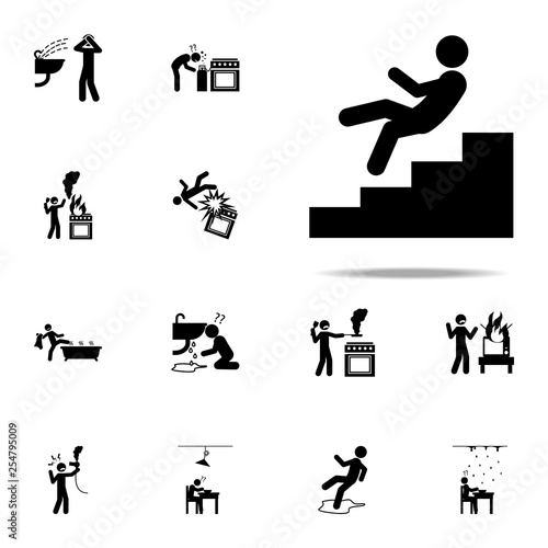 danger, fell down icon. home hazard and safety precaution icons universal set for web and mobile
