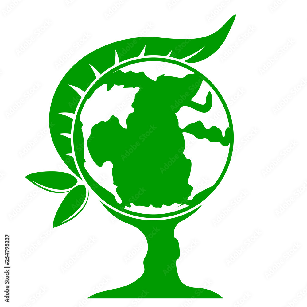 Eath planet icon in a tree. Vector illustration design Eath planet icon in a tree. Vector illustration design