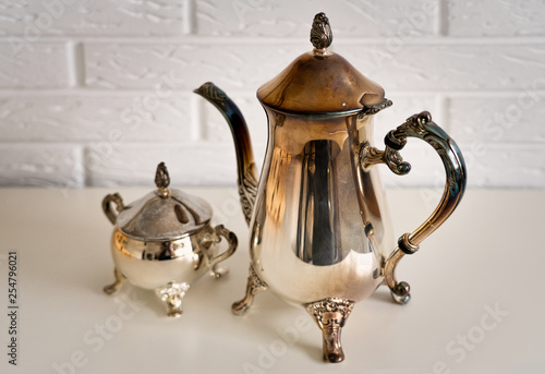 Εκτύπωση καμβά silver, jug, tarnish, polish, silverware