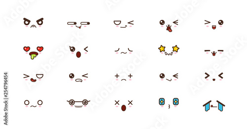 Kawaii smile emoticons. Japanese emoji © ApoevArt