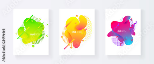 Abstract cover set of liquid shapes