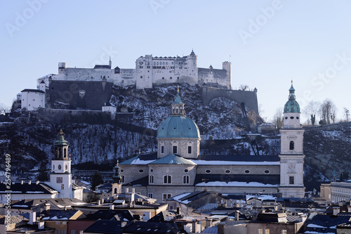 Panorama with Landscape in Old city and Hohensalzburg castle Salzburg photo