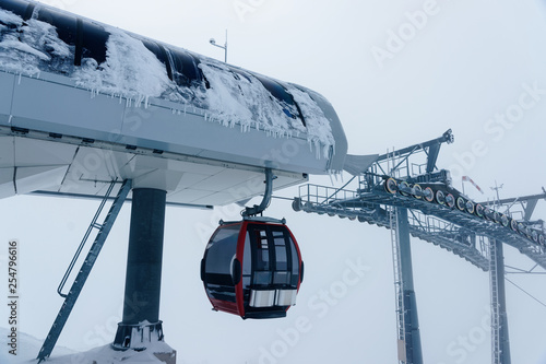Ski lift in Zillertal Arena ski resort in Tyrol Austria