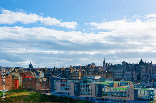 Cityscape with Old town of Edinburgh in Scotland