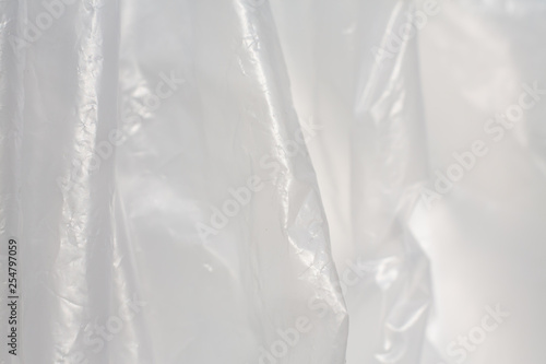 Abstract crumpled white plastic texture background, Close up & Macro shot, Selective focus, transparent concept