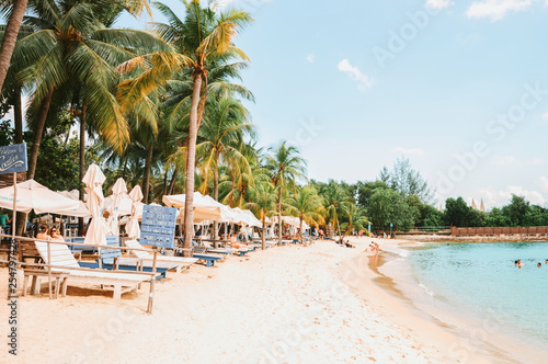 Photography Coastline Siloso Beach on Sentosa island resort in Singapore