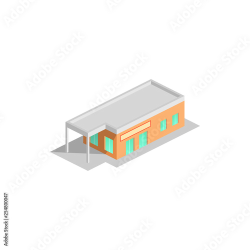 Wallpaper Mural Isometric Supermarket with Car Parking. City Shopping Mall Building Torontodigital.ca