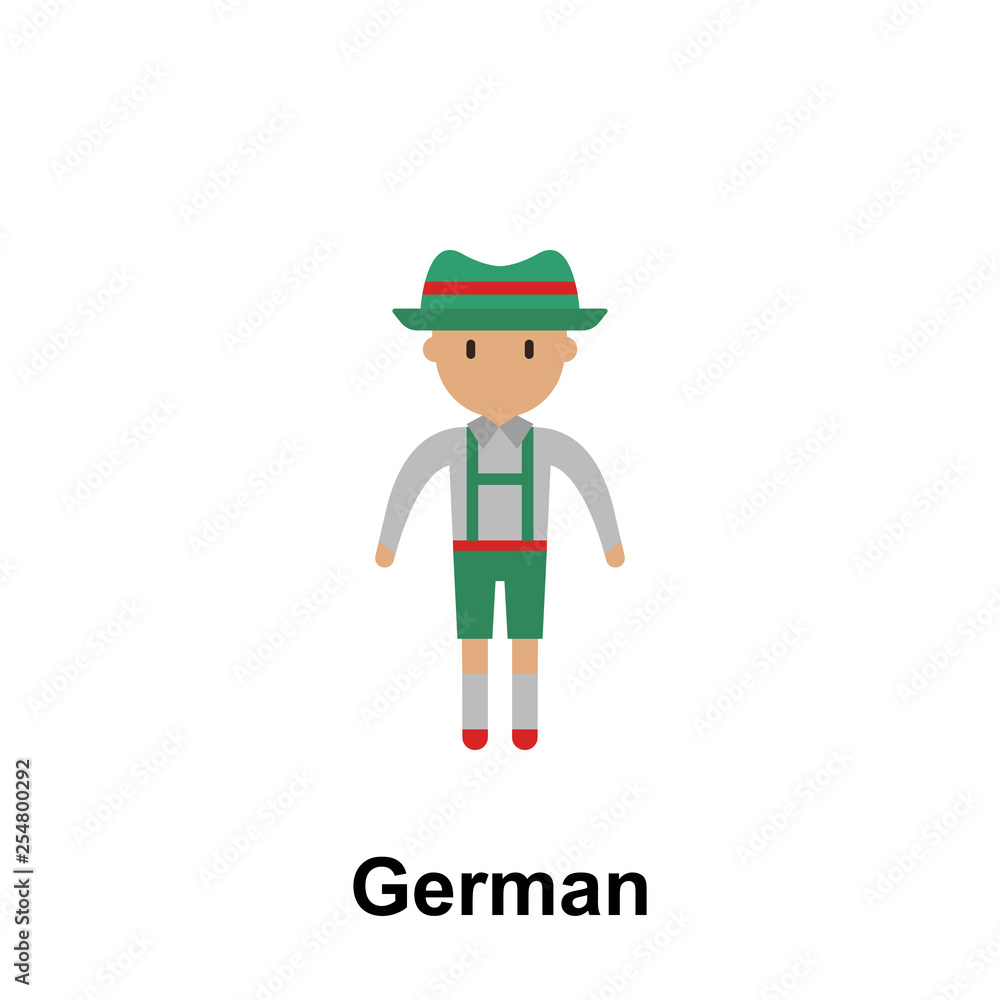 Fototapeta premium German, man cartoon icon. Element of People around the world color icon. Premium quality graphic design icon. Signs and symbols collection icon for websites, web design