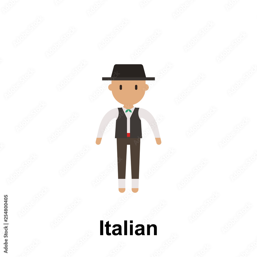 Italian, man cartoon icon. Element of People around the world color icon. Premium quality graphic design icon. Signs and symbols collection icon for websites, web design