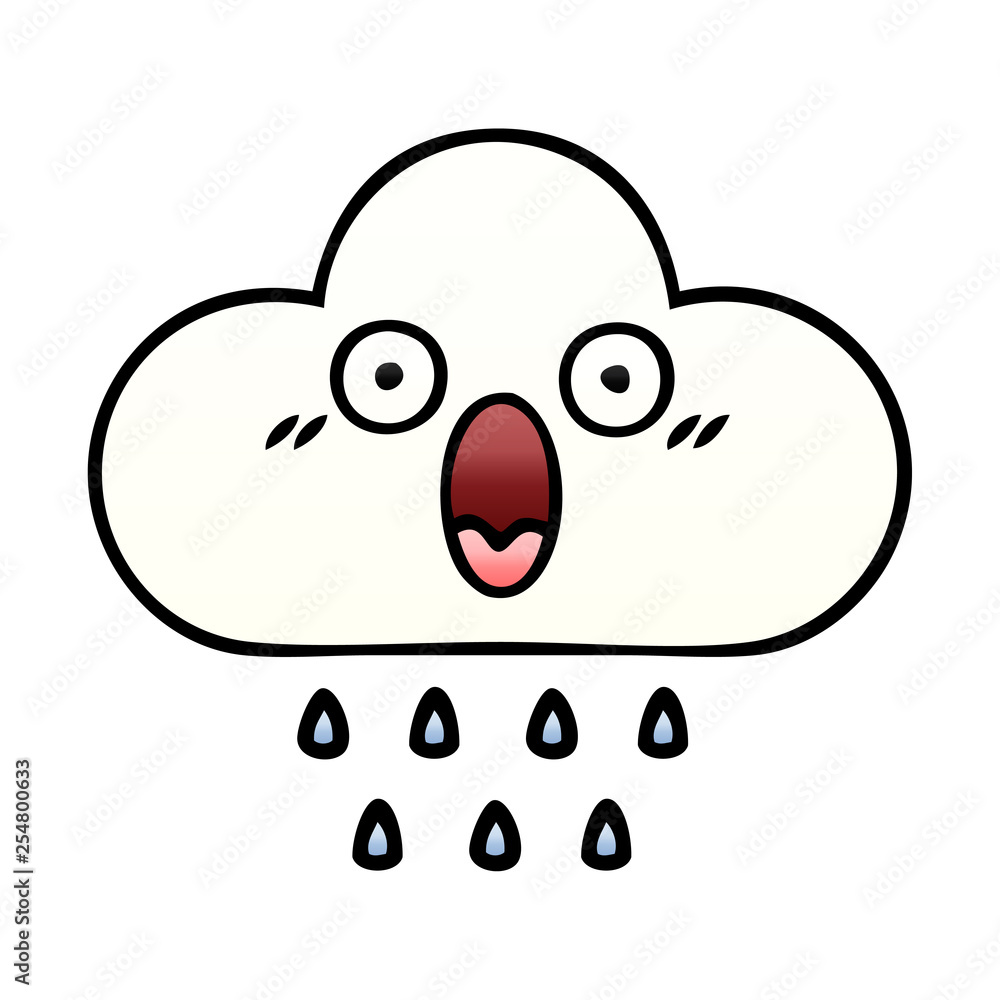 gradient shaded cartoon rain cloud gradient shaded cartoon rain cloud