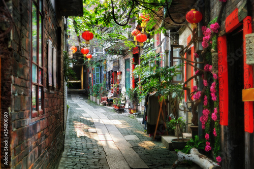 Fototapeta Naklejka Na Ścianę i Meble -  Around narrow streets  of ceramics Village, Ancient Nanfeng Kiln Cultural and Creative Zone, Shiwan Town, Foshan city, Guangdong, China.