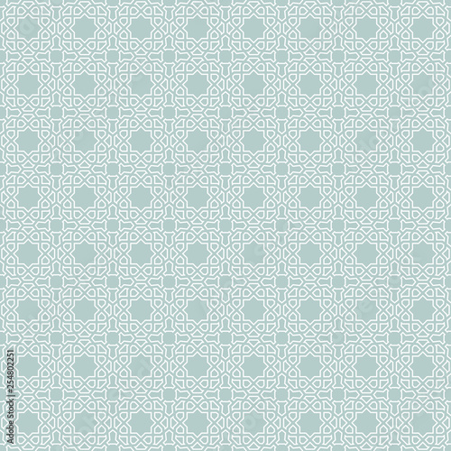 Seamless light blue and white background for your designs. Modern ornament. Geometric abstract pattern