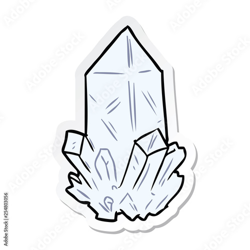 sticker of a cartoon quartz crystal
