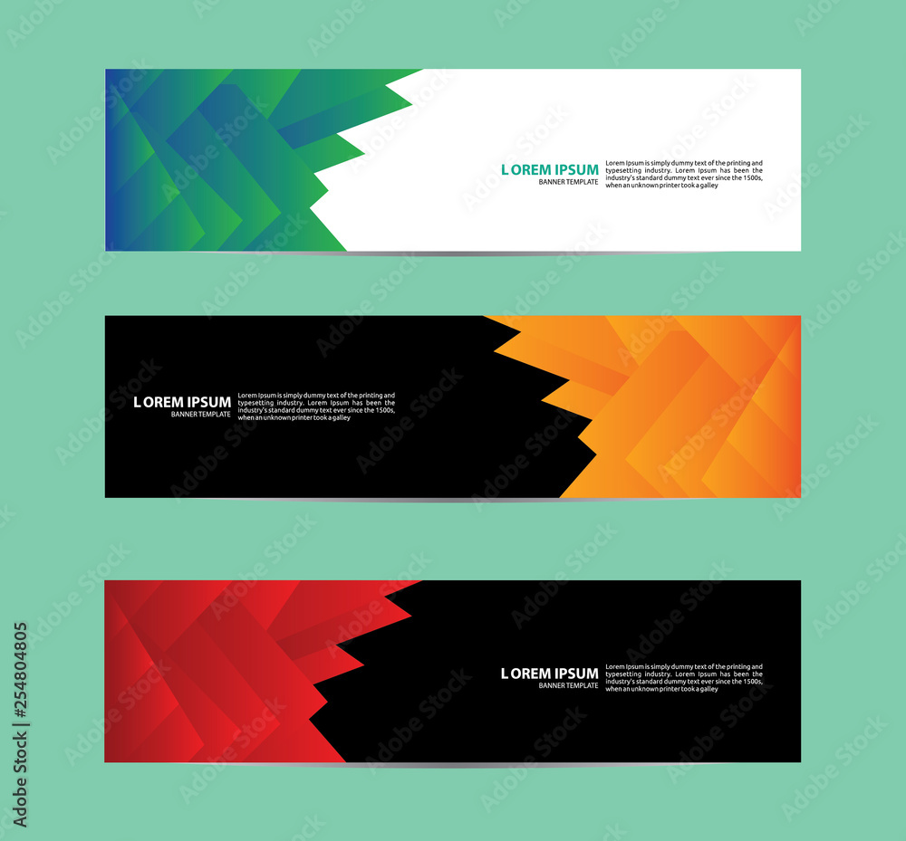 Naklejka premium Vector abstract web banner template design. modern banner template