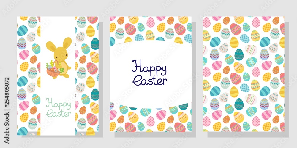 Vector easter egg frame template with rabbit