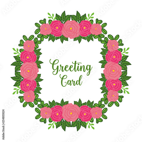 Vector illustration greeting card with rose floral frame white backdrop © StockFloral