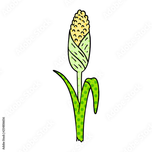 cartoon doodle of fresh corn on the cob