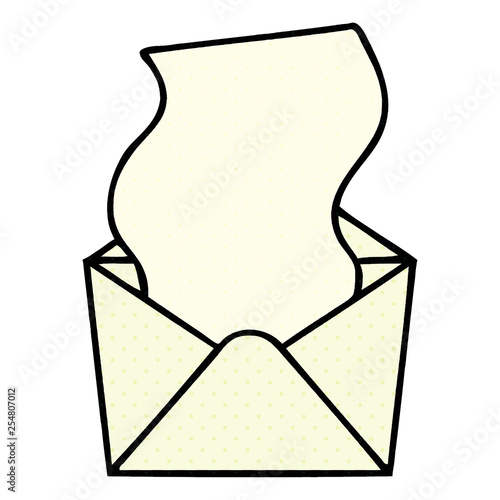 quirky comic book style cartoon letter and envelope