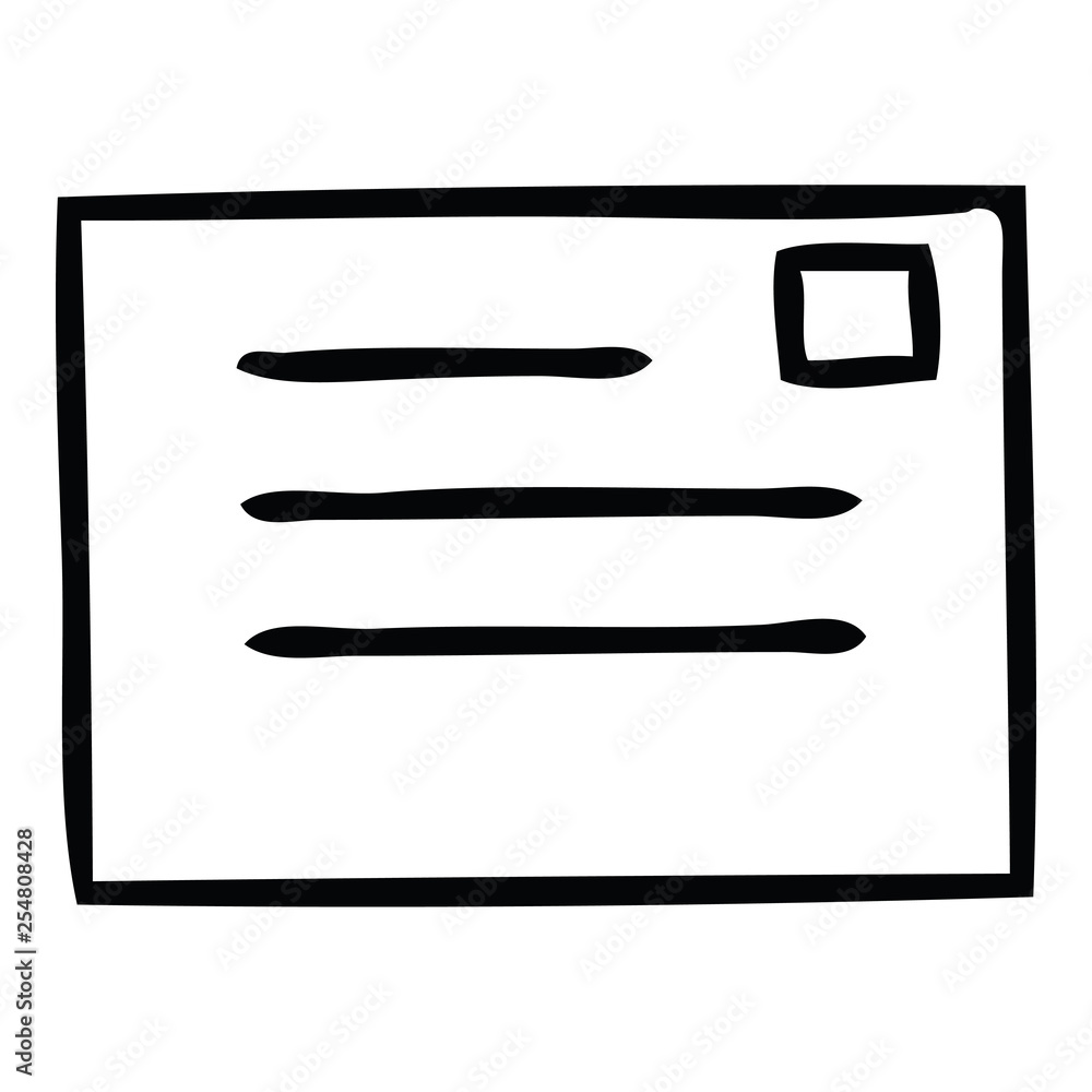 line drawing cartoon paper envelope line drawing cartoon paper envelope