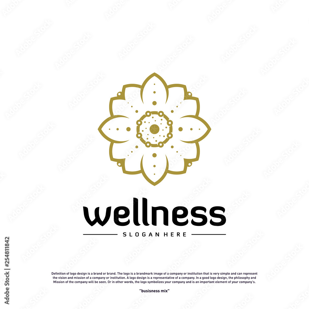 Fototapeta premium Wellness Logo Design Concept. Nature Leaf Logo Design Template Vector. Icon Symbol