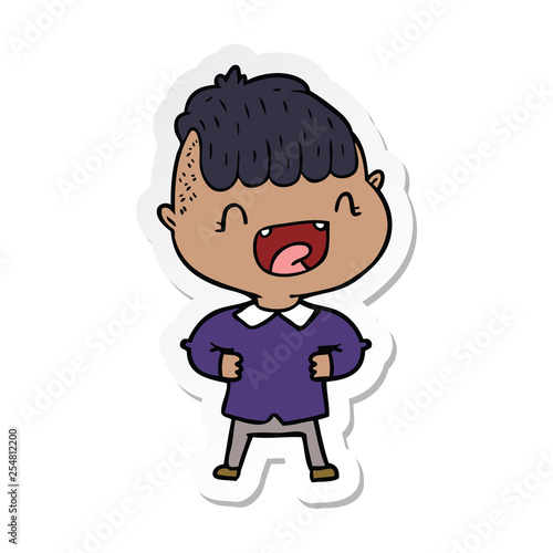 Wallpaper Mural sticker of a cartoon happy boy laughing Torontodigital.ca