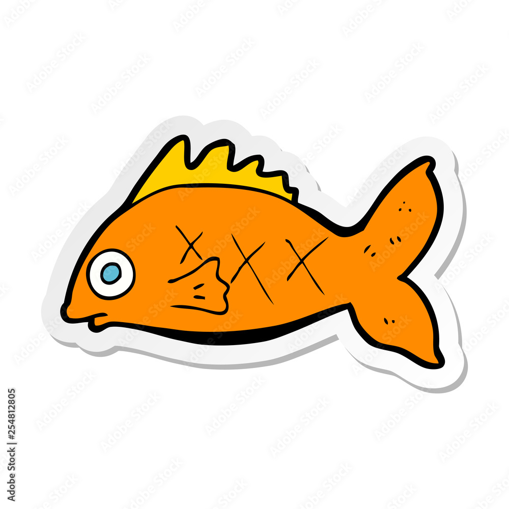 sticker of a cartoon fish sticker of a cartoon fish