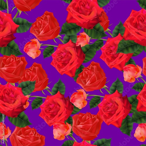 red rose seamless pattern -vector