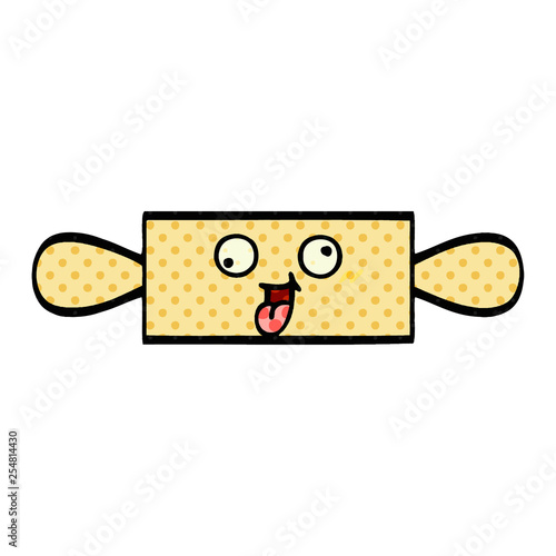 comic book style cartoon rolling pin