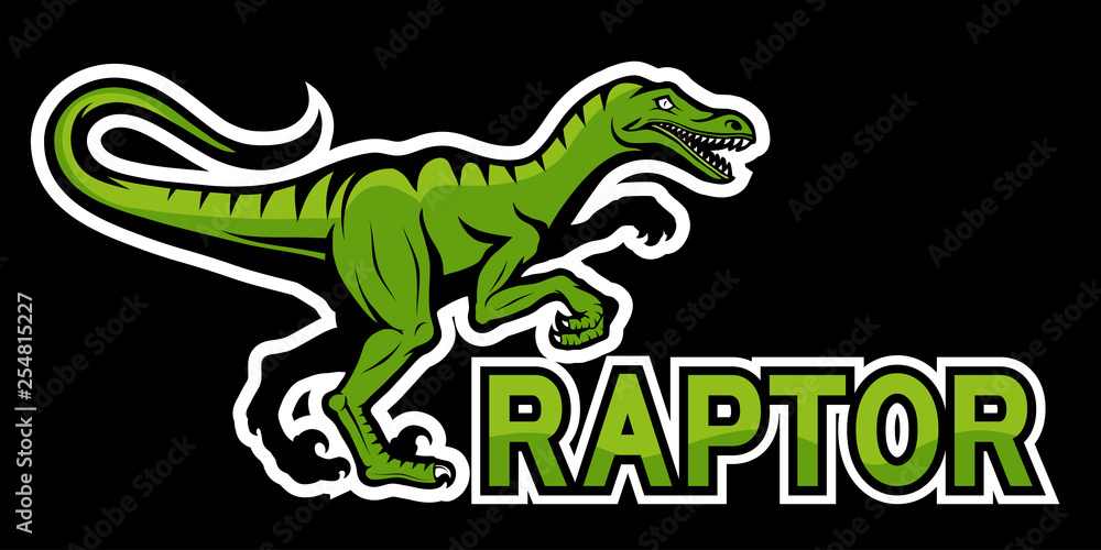 Naklejka premium velociraptor dinosaur logo, vector graphic to design