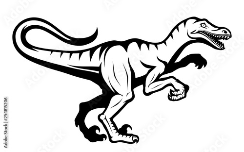 velociraptor dinosaur logo  vector graphic to design