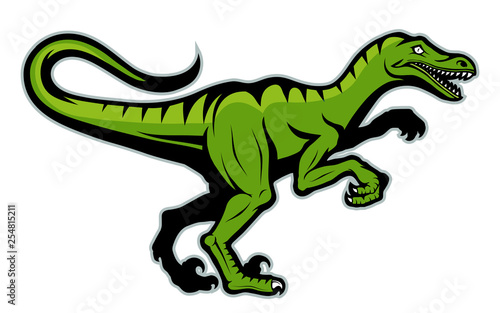 velociraptor dinosaur logo  vector graphic to design