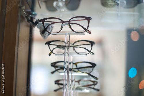 Glasses on display