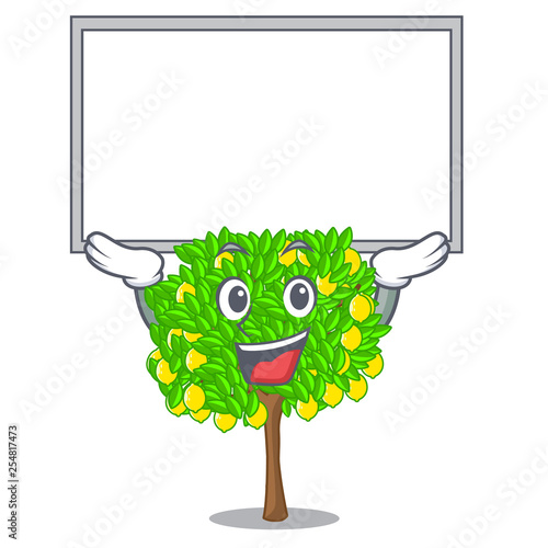 Up board lemon tree in the cartoon shape