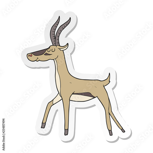 sticker of a cartoon gazelle © lineartestpilot