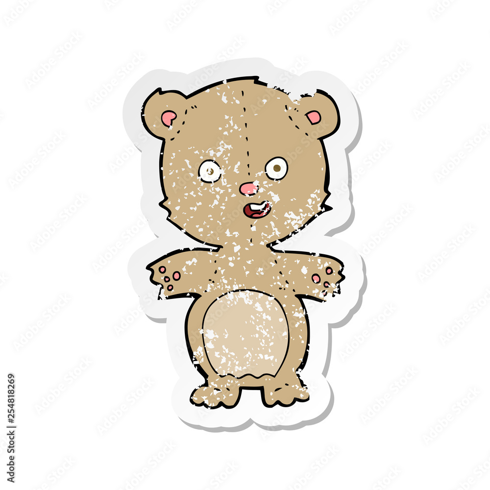 retro distressed sticker of a cartoon teddy bear retro distressed sticker of a cartoon teddy bear